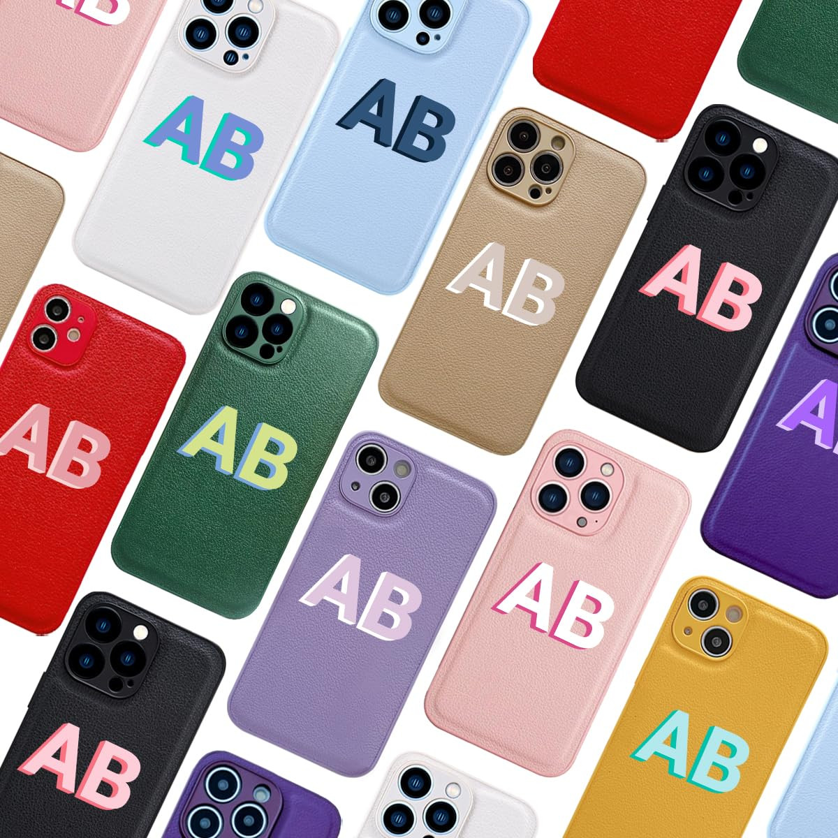 Luxury Leather Phone Case for iPhone 16 15 14 13 Pro Max Plus 12 Mini 11 XS XR X SE 8 7 Customize... | Amazon (US)