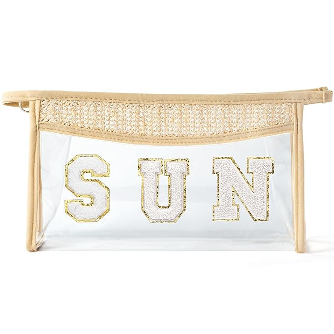 Boho Patch Sun Cosmetic Bag Summer Sunscreen Clear Toiletry Makeup Bag Portable Waterproof Makeup... | Amazon (US)