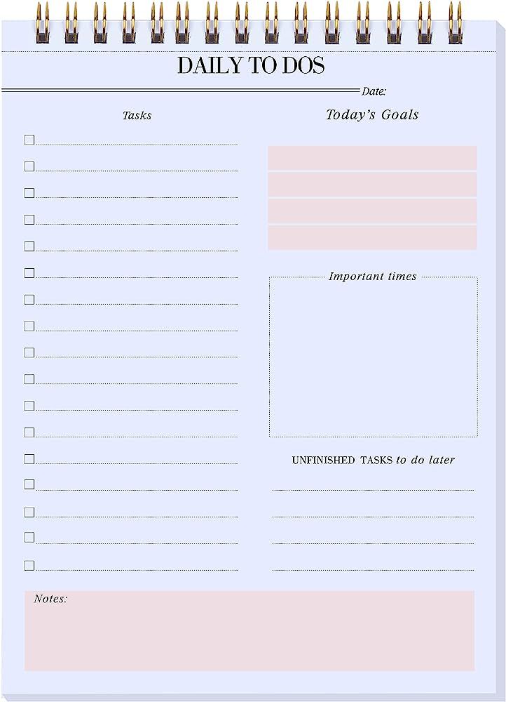 Daily to Do Notepads - Task Checklist planner, Time Management planner, To Do lists, Organizer wi... | Amazon (US)