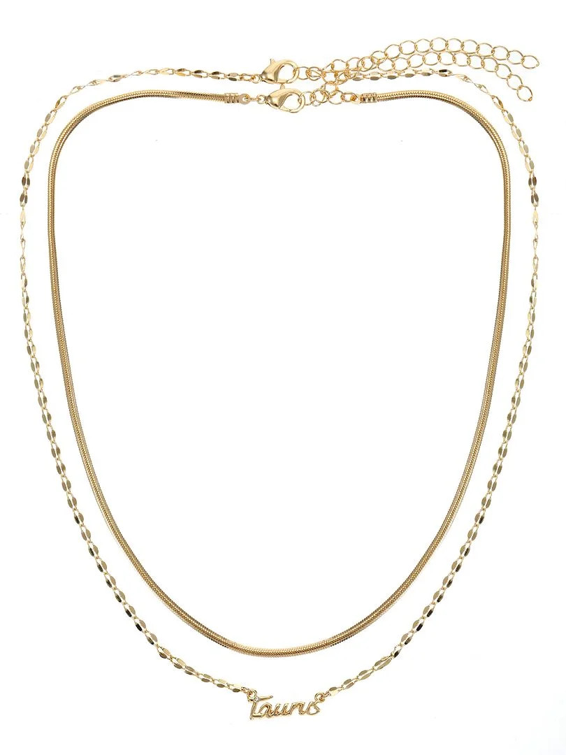 Time and Tru Goldtone Zodiac Necklace Set for Women, 2 Piece Set | Walmart (US)