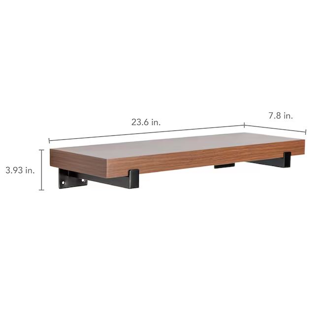 allen + roth 23.6-in L x 7.8-in D x 3.93-in H Dark Oak Rectangular Shelf Kit | Lowe's