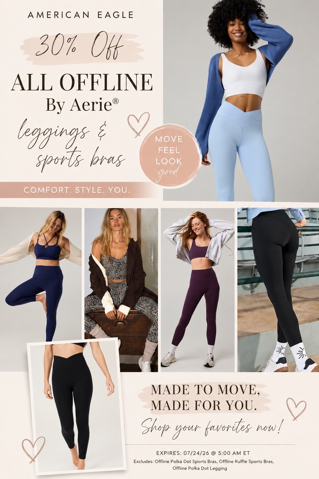 🏃‍♀️ The Aerie OFFLINE sale is too good to miss! 🤍
Stock up on the leggings and sports bras everyone loves—now 30% OFF for a limited time! From buttery-soft everyday leggings to supportive sports bras you'll actually want to wear, these are some of my favorite activewear finds. Grab your favorites before the sale ends! ✨
🛍️ Sale ends 7/24 at 5:00 AM ET.
#LTK #LTKActive #LTKFitness #Aerie #AmericanEagle #AerieOffline #Activewear #Leggings #SportsBra #WorkoutStyle #Athleisure #SaleAlert #BackToSchoolStyle #ShopTheSale #LTKFinds

#LTKSeasonal #LTKSaleAlert