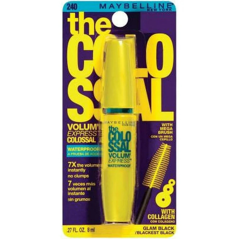 Maybelline New York The Colossal Volum Express Waterproof Mascara Glam Black 240 027 oz | Walmart (US)