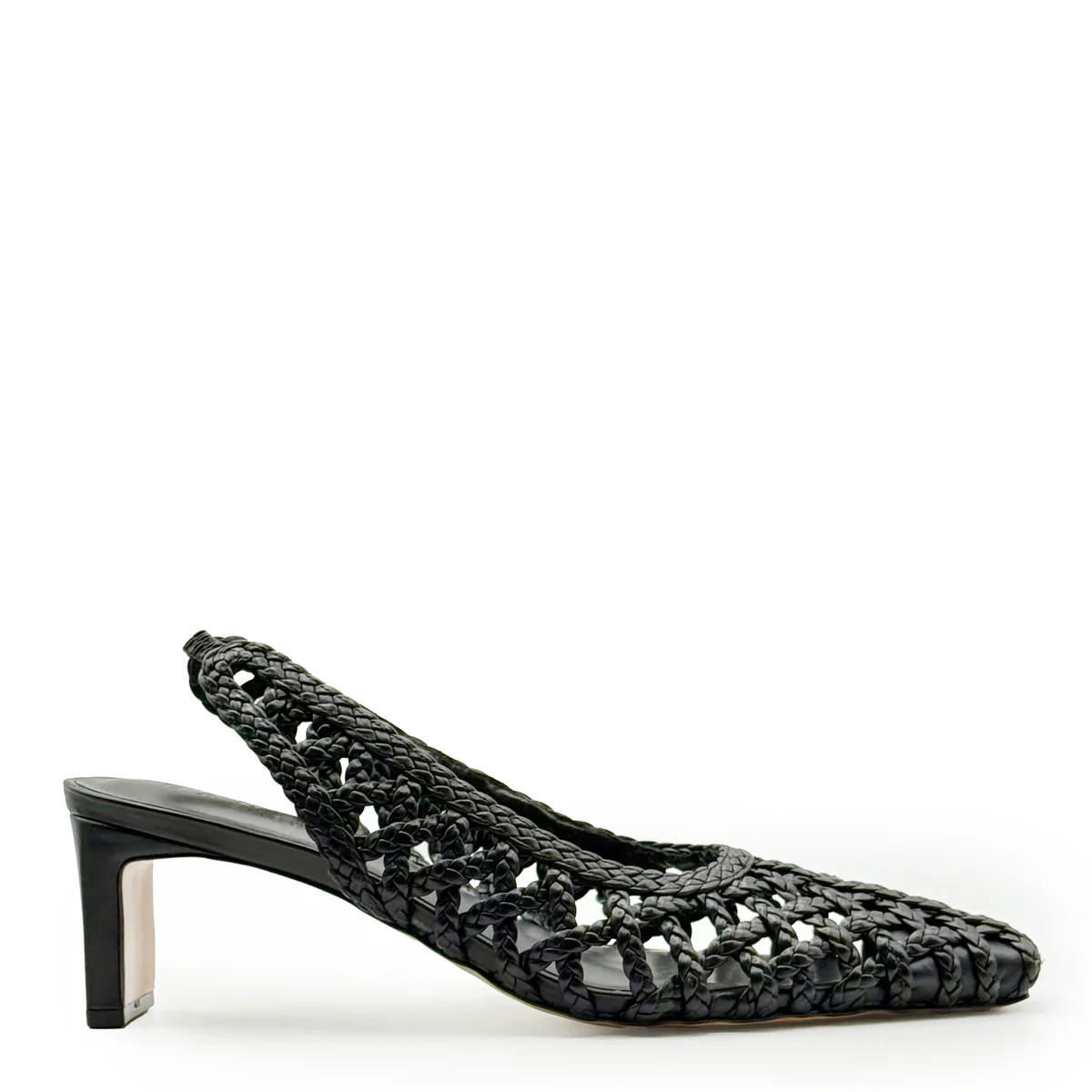 Cora Braided Leather Slingback Heel | DANIELLA SHEVEL, LLC