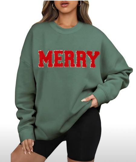 Merry sweatshirt 
Merry Christmas sweatshirt for women 
Holiday sweatshirt for women 
Sweatshirts under 50 

#LTKHoliday #LTKHolidaySale #LTKGiftGuide