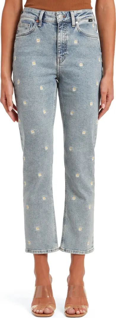 Mavi Jeans New York Daisy Embroidered Straight Leg Jeans | Nordstromrack | Nordstrom Rack