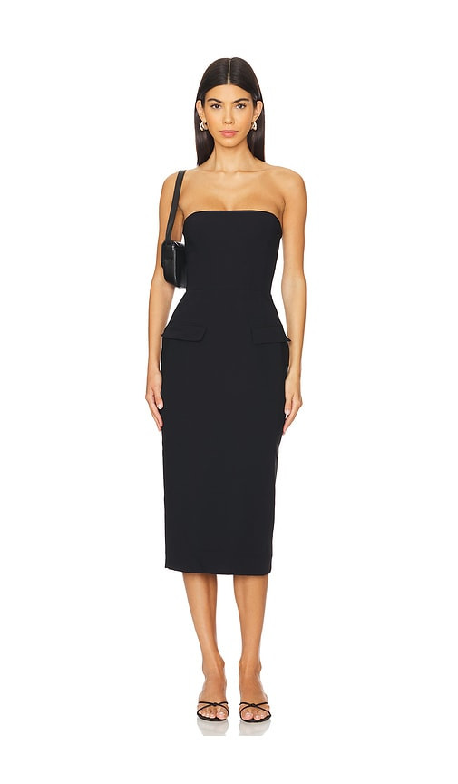 Amanda Uprichard x REVOLVE Strapless Bethany Midi Dress in Black. - size M | Revolve Clothing (Global)