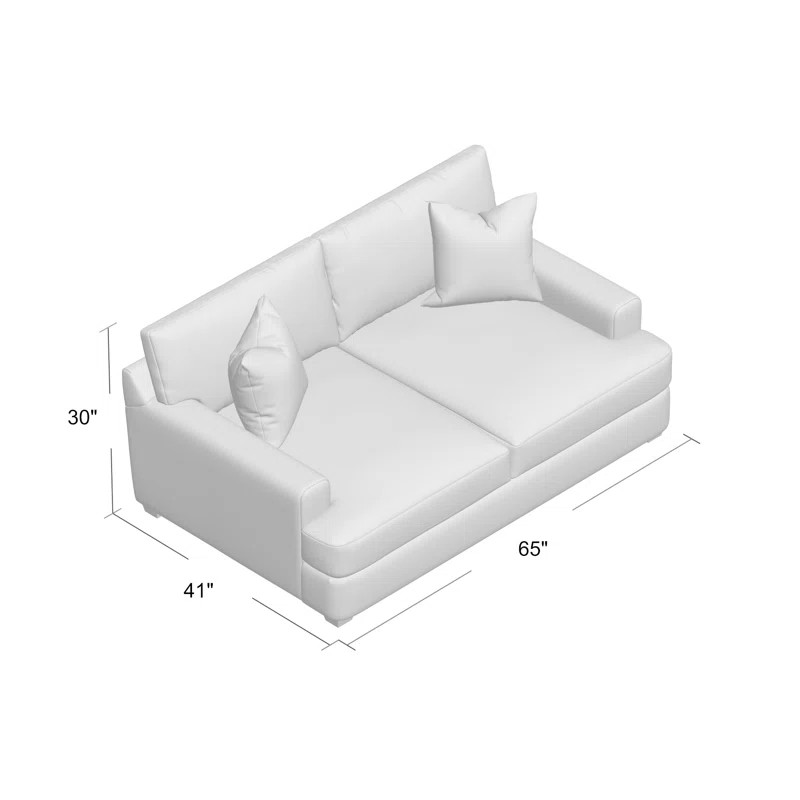 Emilio 65" Recessed Arm Loveseat With Reversible Cushions | Wayfair Professional