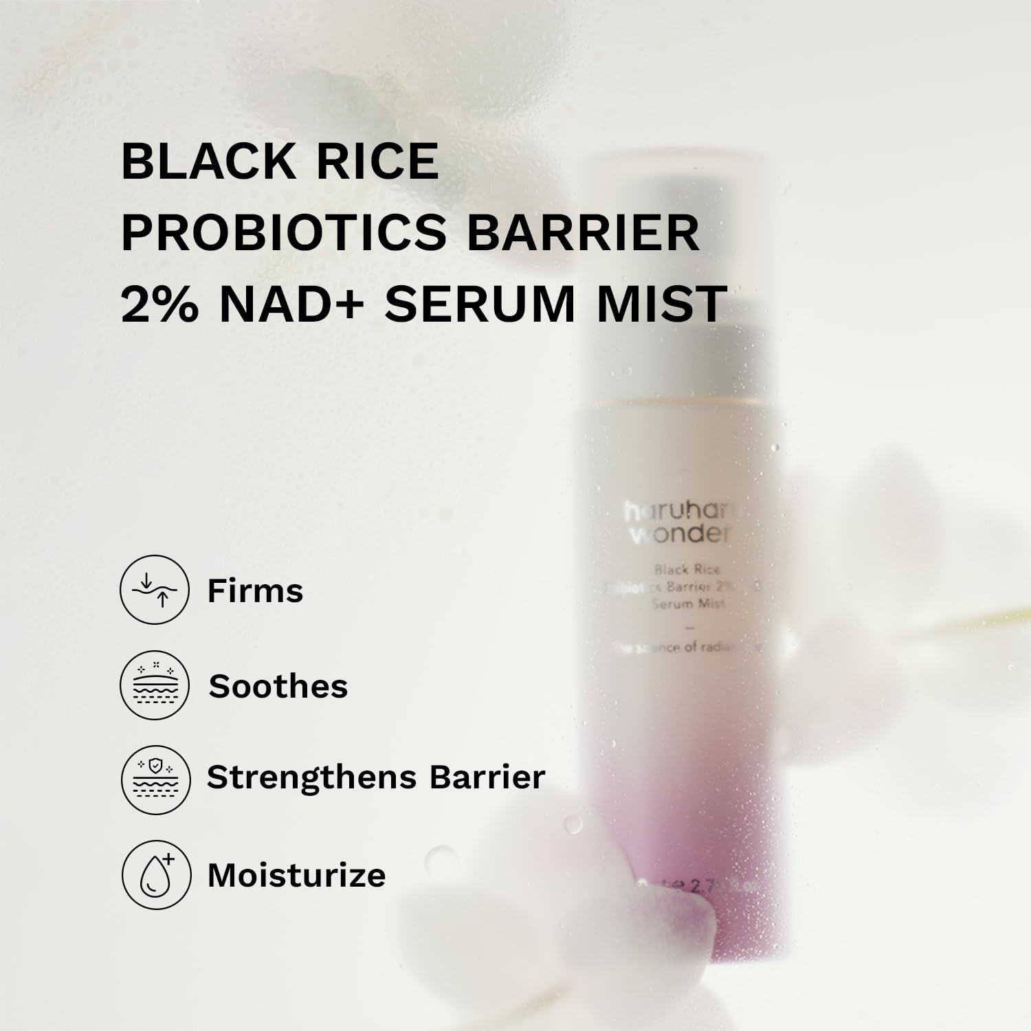 haruharu Wonder Black Rice Probiotics 2% NAD+ Serum Mist, Ultra-Fine Mist, Hydrating & Plumping, ... | Amazon (US)