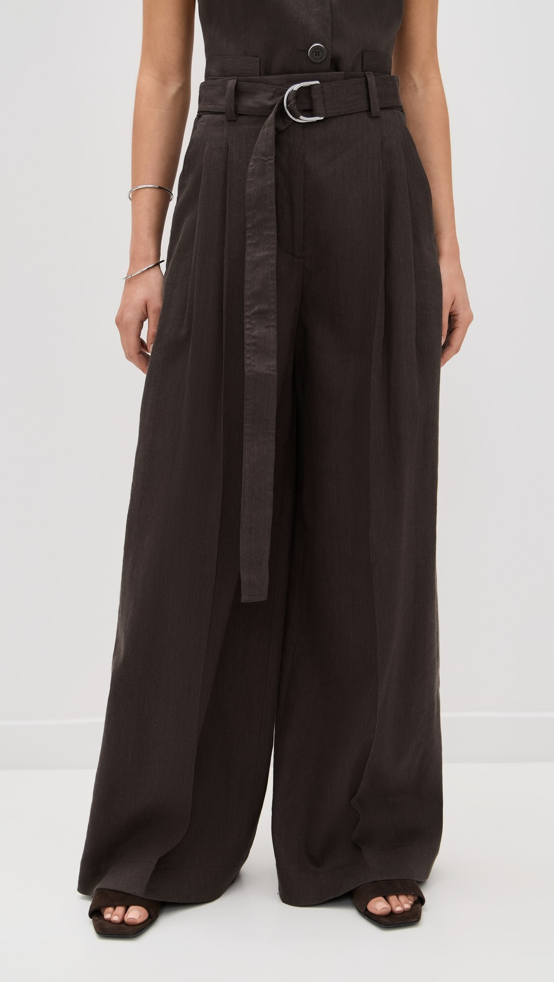 Wide Double-Pleat Trousers with Belt | Shopbop