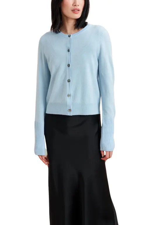 La Ligne Solid Lean Lines Cardigan in Light Blue at Nordstrom, Size Small | Nordstrom
