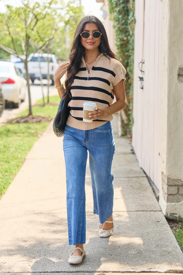 Monroe Black And White Striped Shorts | Pink Lily