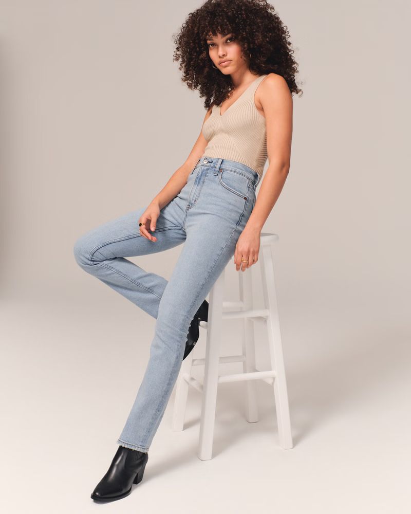 Women's Ultra High Rise 90s Slim Straight Jean | Women's Up To 50% Off Select Styles | Abercrombi... | Abercrombie & Fitch (US)