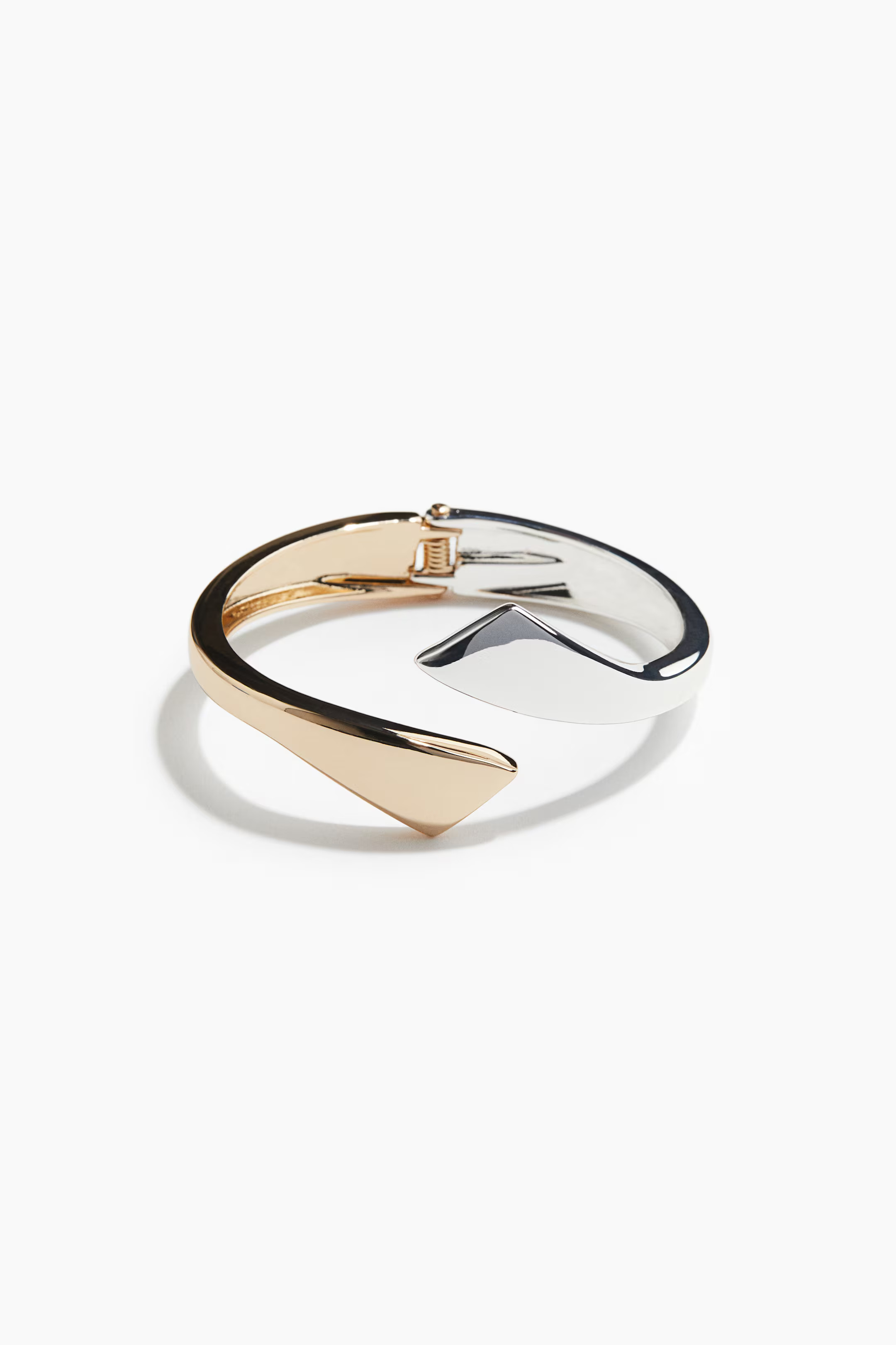 Hinged cuff bracelet - Gold-coloured/Silver-coloured - Ladies | H&M GB | H&M (UK, MY, IN, SG, PH, TW, HK)