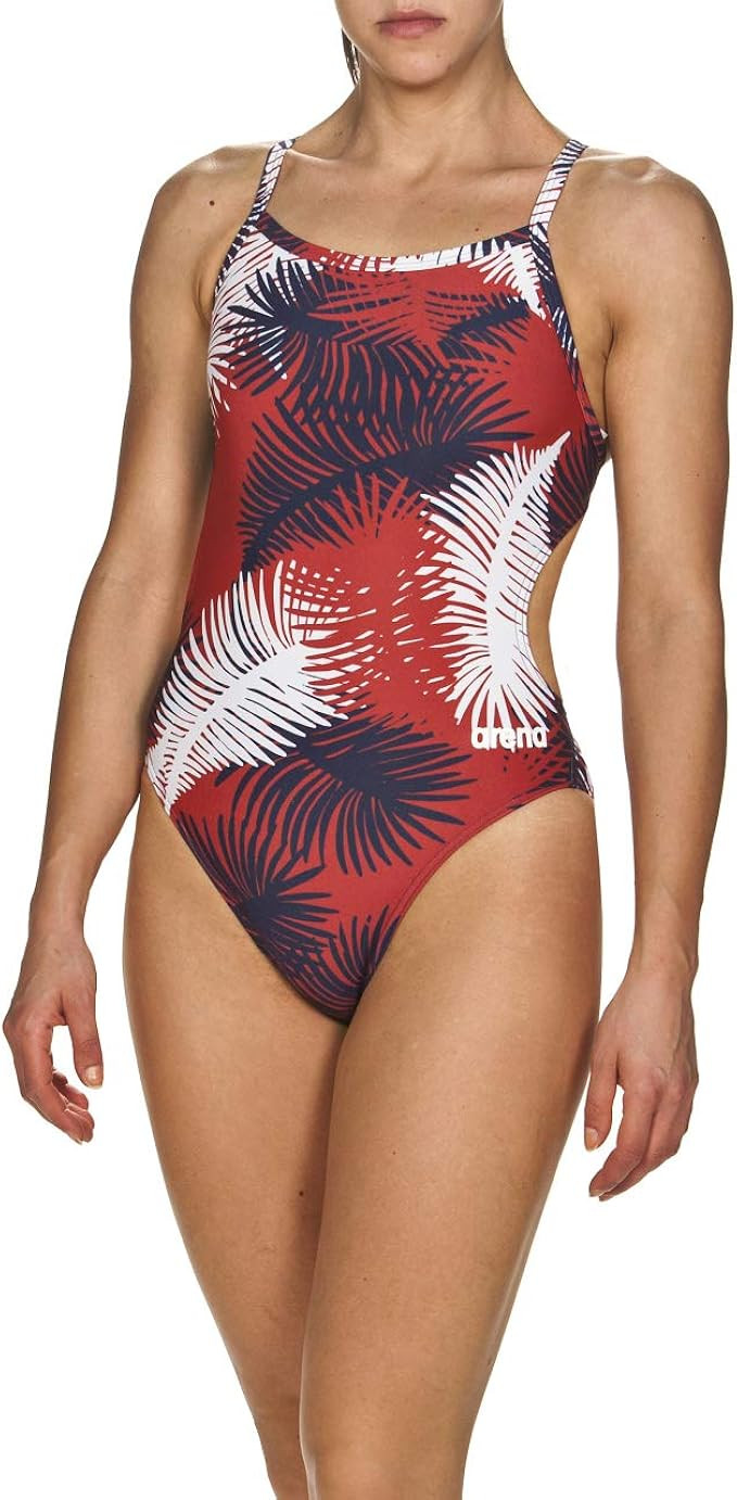 Arena Women's Palm Challenge MaxLife Thin Strap Open Back one Piece Swimsuit | Amazon (US)