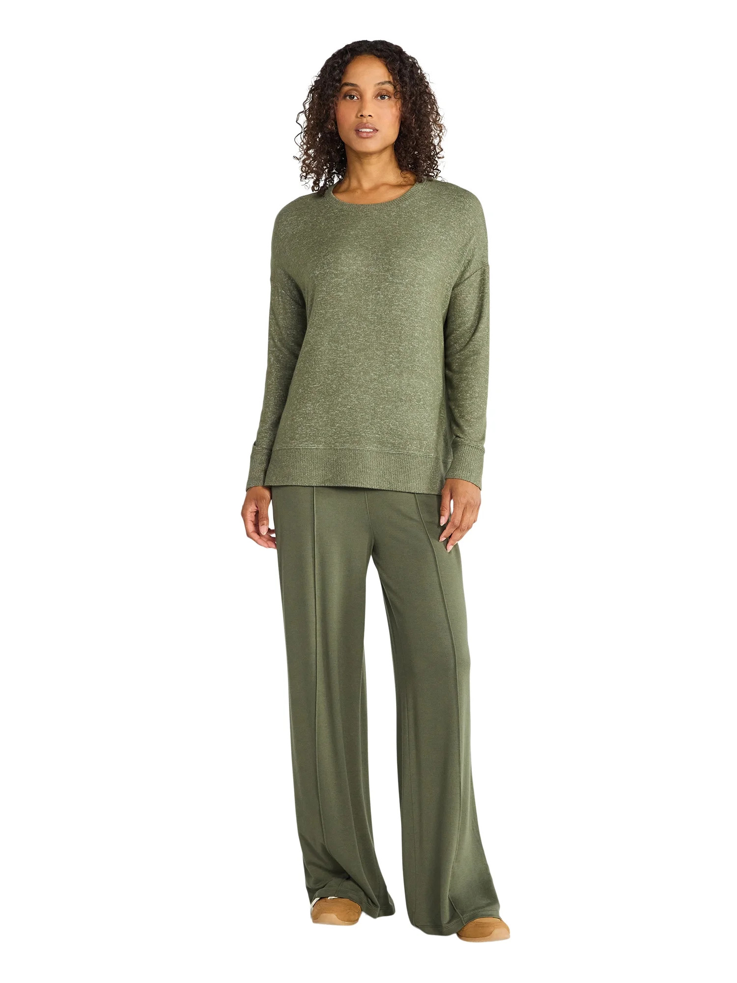 Time and Tru Women's Knit Wide Leg Pants, Sizes XS-XXXL - Walmart.com | Walmart (US)