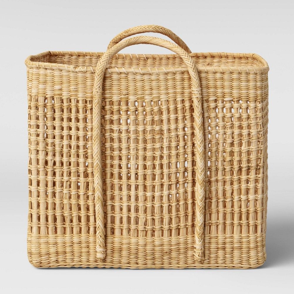 Open Weave Square Basket 20"" x 16.9"" Natural - Threshold designed with Studio McGee | Target