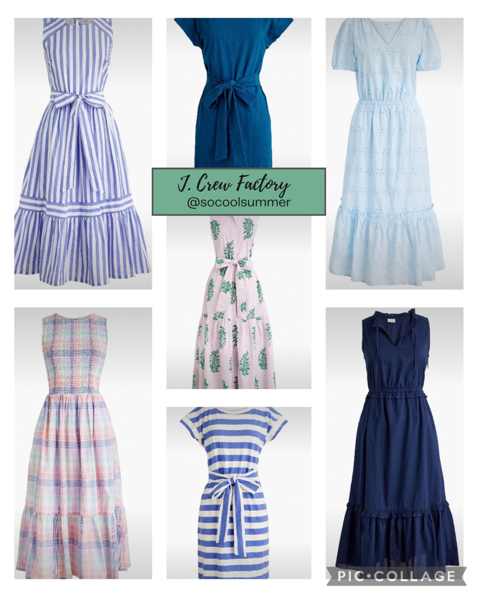 Dresses at J. Crew Factory for all summer subseasons.

I especially love the tie waist dress for top curvy shapes.

#hocsummer #coolsummer #lightsummer #softsummer #pastelsummer #darksummer #brownsummer #sweetpeasummer #summerpalette #summerfinds

#LTKwedding #LTKfindsunder100 #LTKworkwear