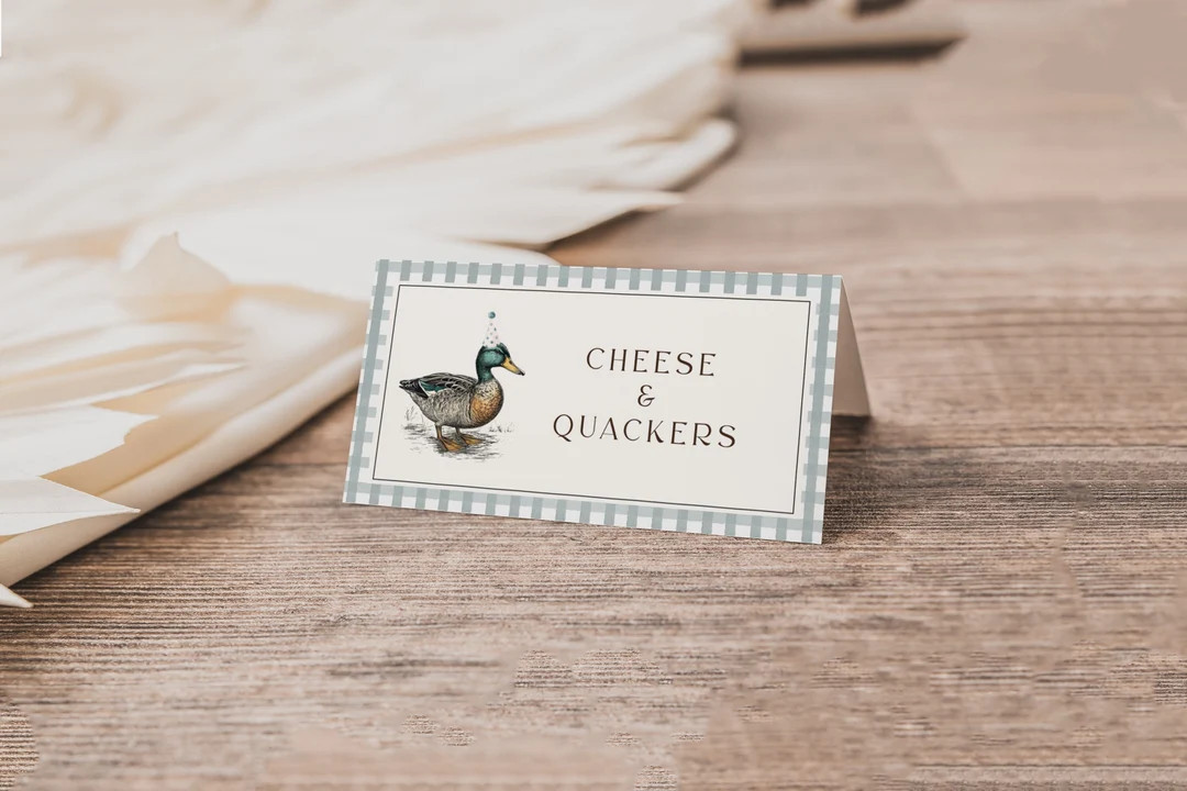 Editable Duck Food Tent Template Boy One Lucky Duck Birthday Printable Place Card Little Duck Par... | Etsy (US)