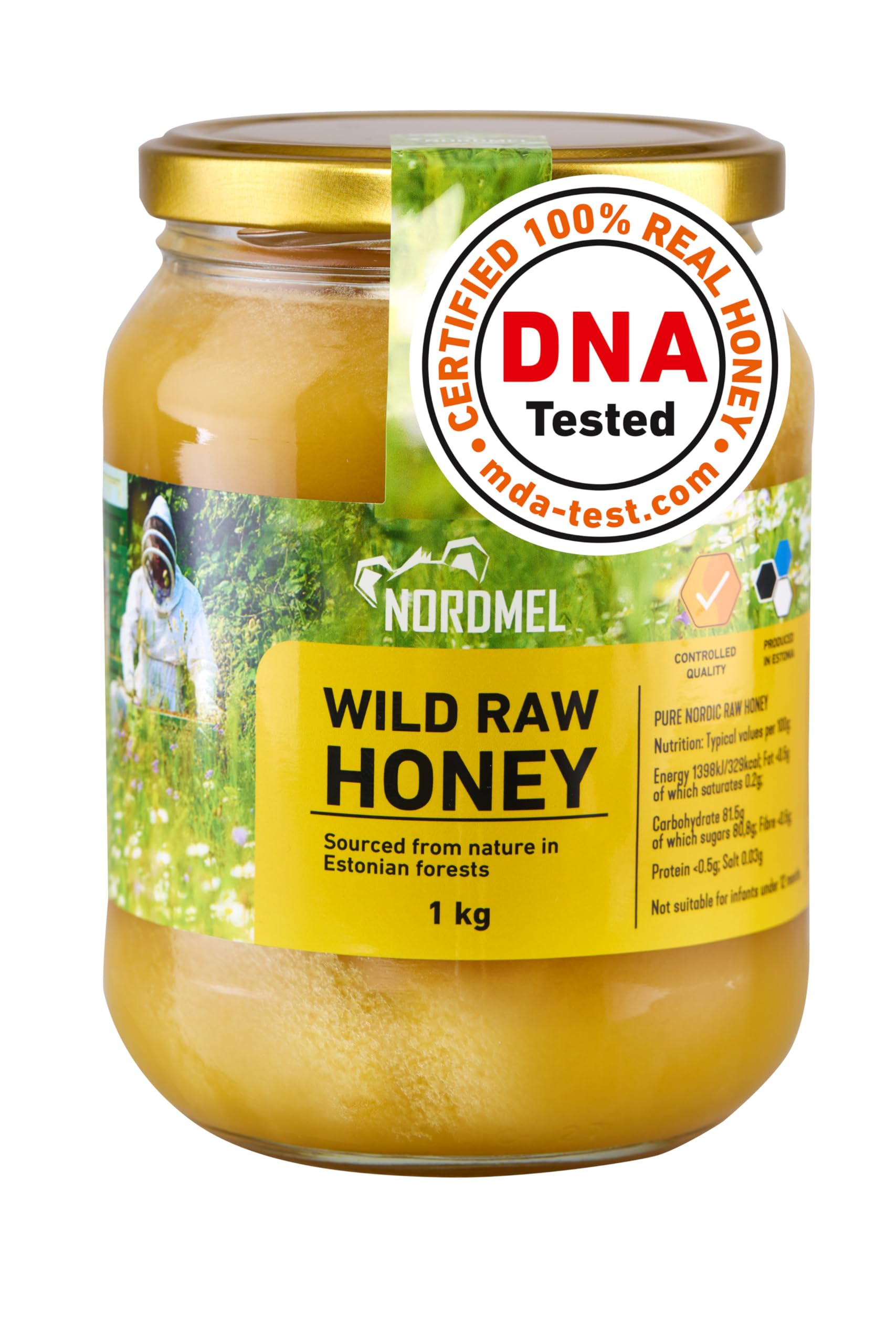 Nordmel Pure Natural Wild Raw Honey 1KG - Unpasteurised, Unfiltered, Crystallized, Natural Estoni... | Amazon (UK)
