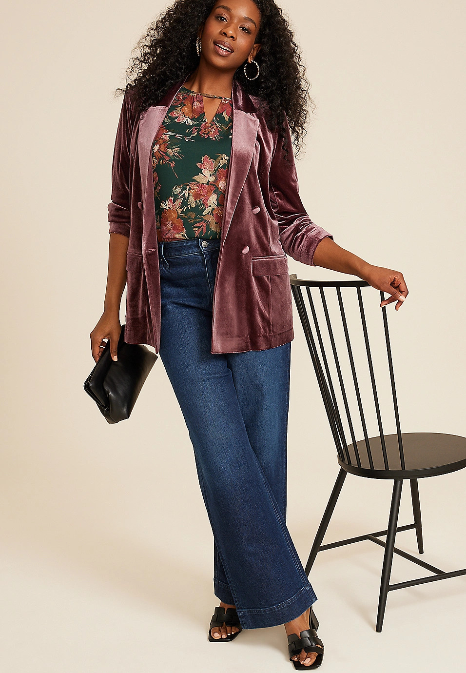 Plus Size Velvet Blazer | Maurices