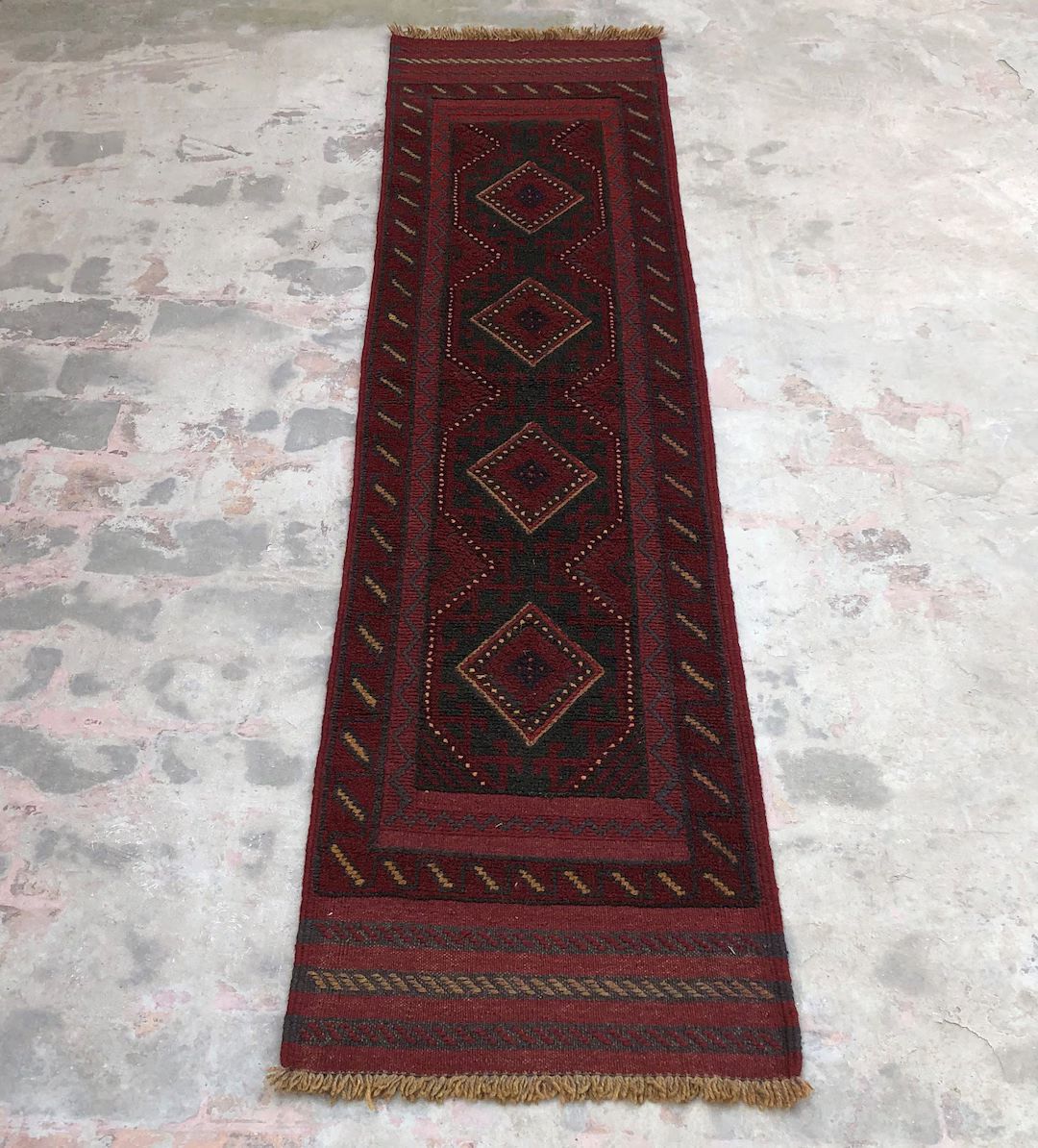 1.9x7.5 ft Vintage Runner Rug,Ethnic Mushwani Geometric Rug, Afghan Handmade Wool Runner Rug, Wid... | Etsy (US)