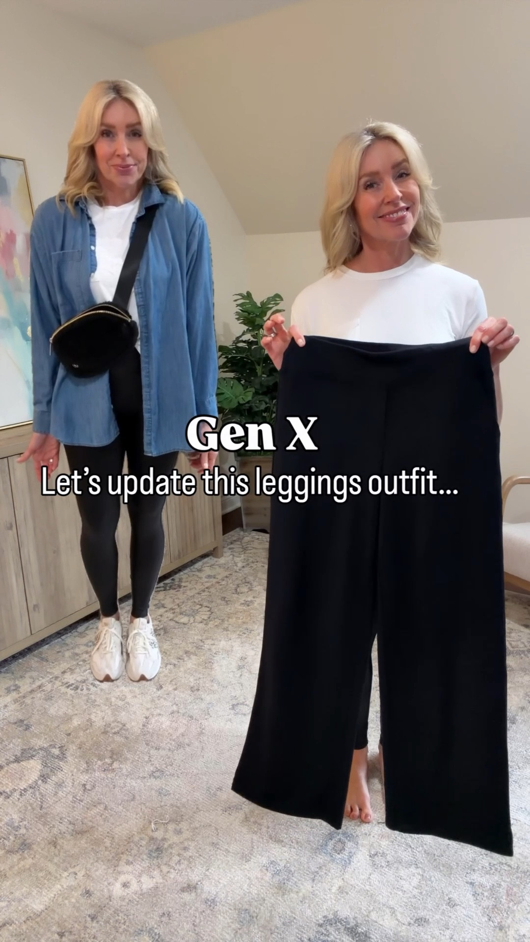 Gen X, I love leggings too, but here's an updated casual outfit idea that's just as comfy! By wearing a straight leg yoga pant, a more fitted top and denim jacket, we've gone from meh 😑 to memorable! Plus don't forget the accessories to finish the look.

I'm wearing a size medium in the pants and tee. Size small in the denim jacket.

#LTKootd #LTKOver40 #LTKgrwm