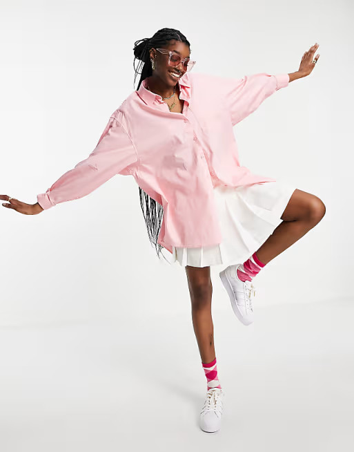 COLLUSION oversized pink shirt in organic cotton | ASOS (Global)