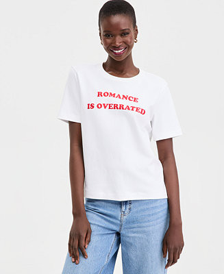 Women's Knit Romance Is Overrated T-Shirt, Macy's Exclusive | Macy's