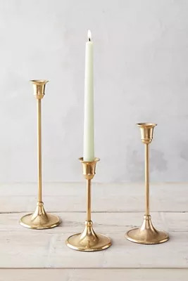 Antiqued Brass Candlestick, Tall | Anthropologie (US)