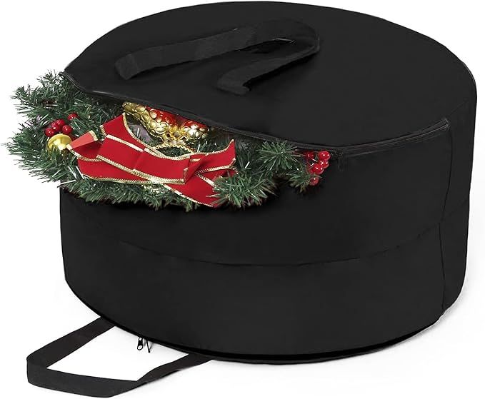 Vencer 30" Christmas 2 Layers Heavy Duty 600D Oxford Wreath Storage Bag,Extra Storage in Central ... | Amazon (US)