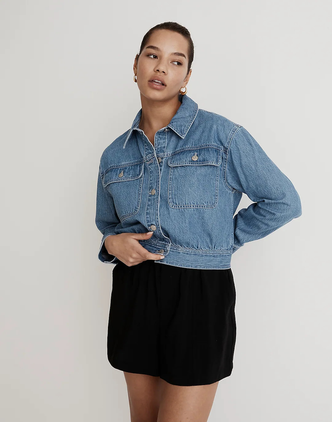 Crop Jean Jacket in Dursett Wash | Madewell