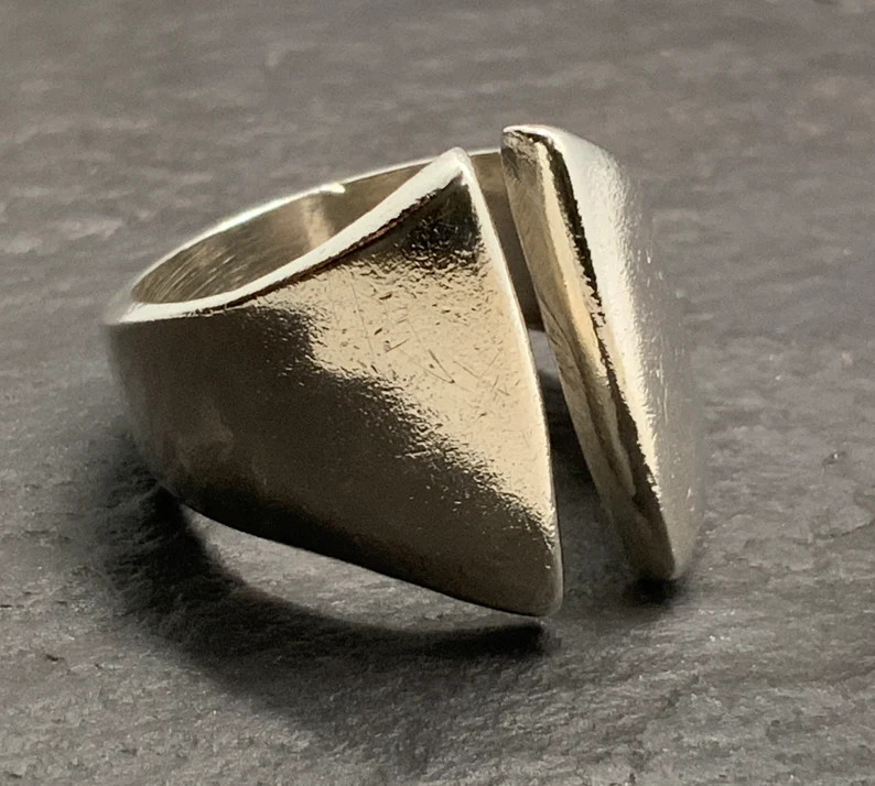 Vintage Sterling Silver Chunky Wrap Statement Ring, UK Size N, US Size 6 1/2, EU Size 52 3/4 | Etsy (US)