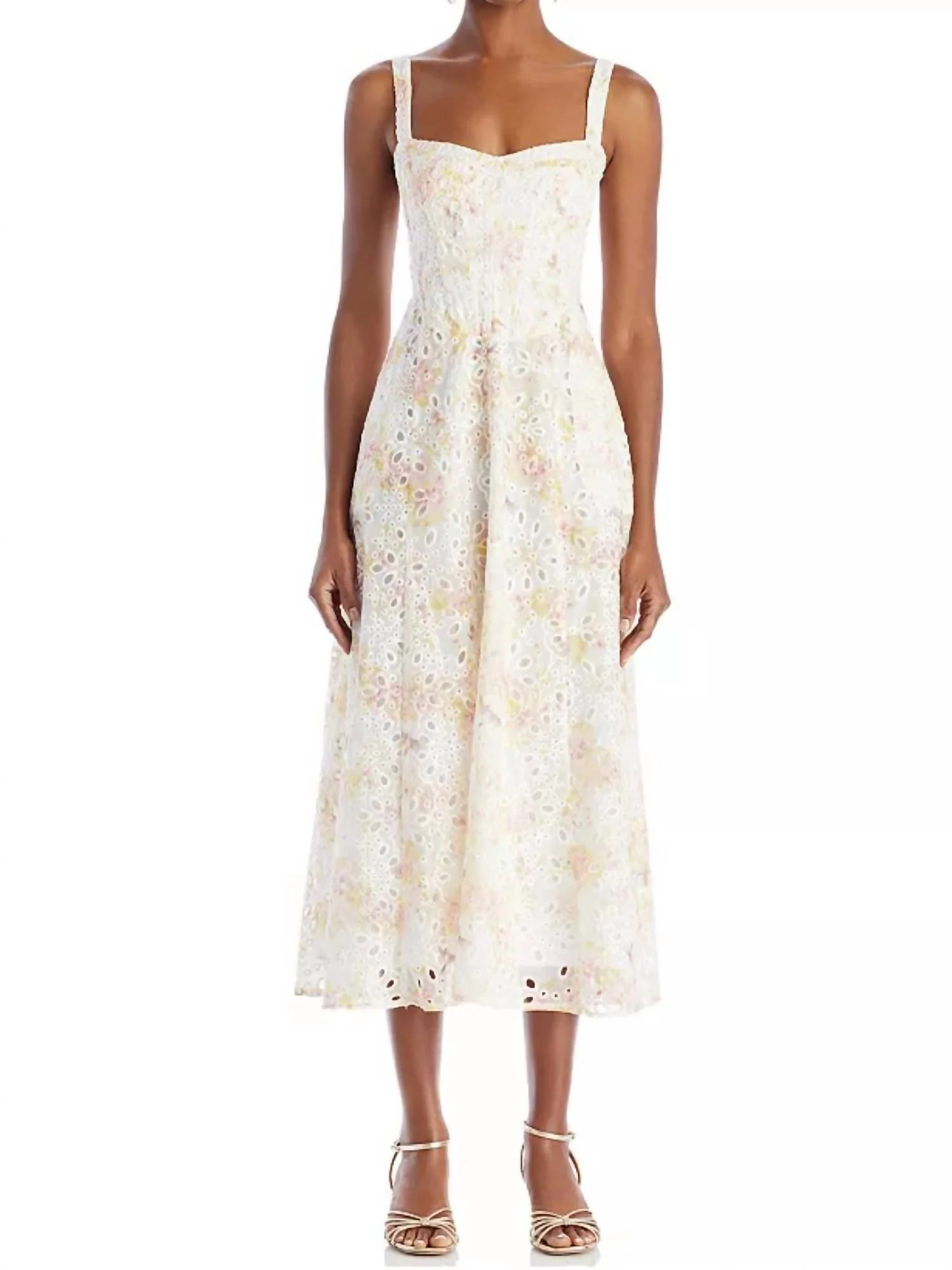Lilah Corset Midi Dress In Sunny Floral | Shop Simon