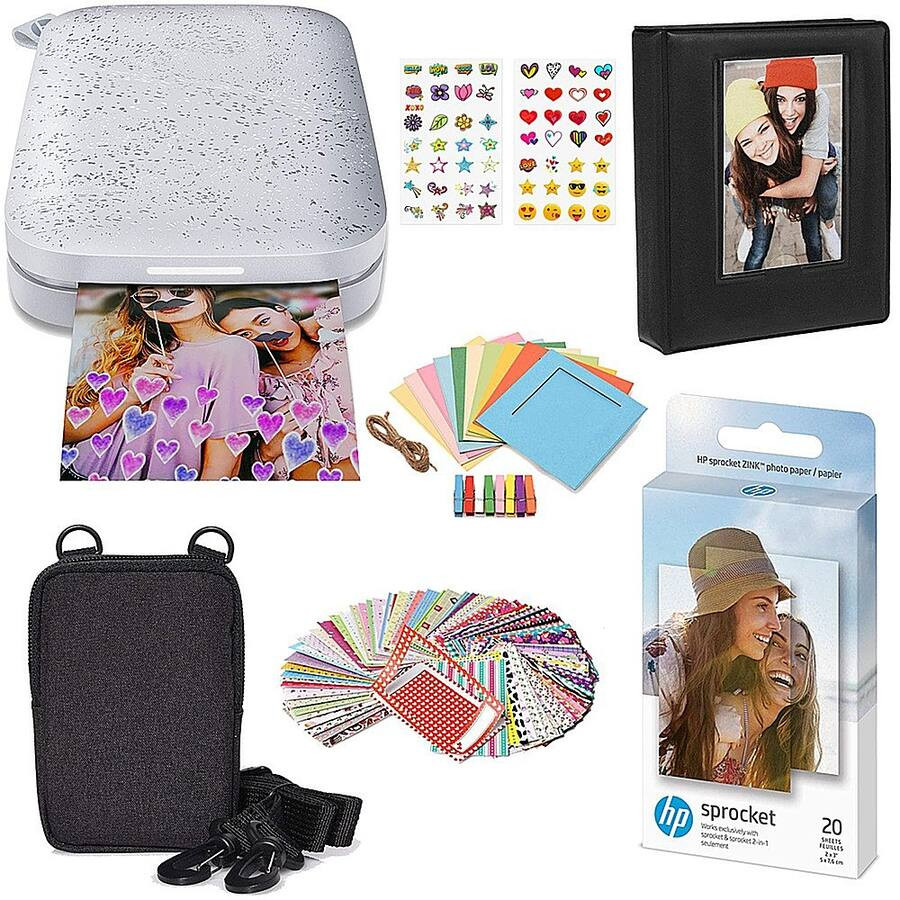 HP - Sprocket Portable Photo Printer Gift Bundle with 2"x3" Zink Photo Paper, Deluxe Case, Album ... | Best Buy U.S.