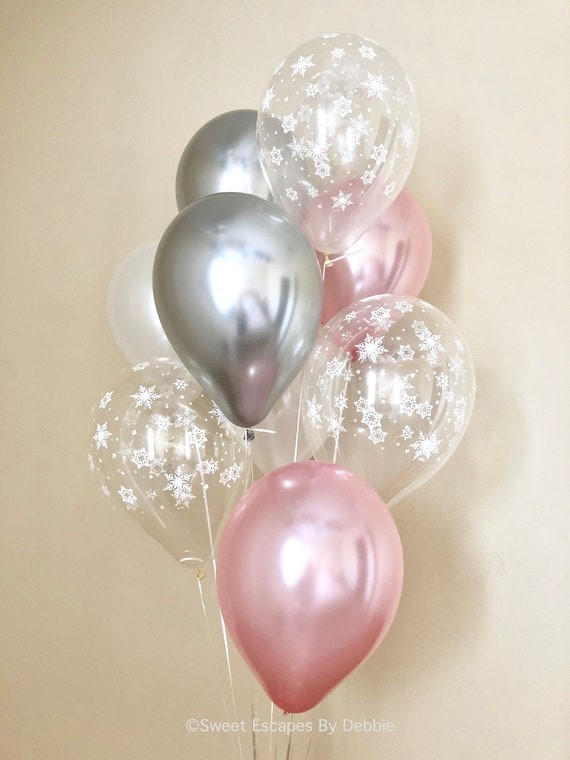 Pink White & Silver Snowflake Balloonwinter Onederland First - Etsy | Etsy (US)