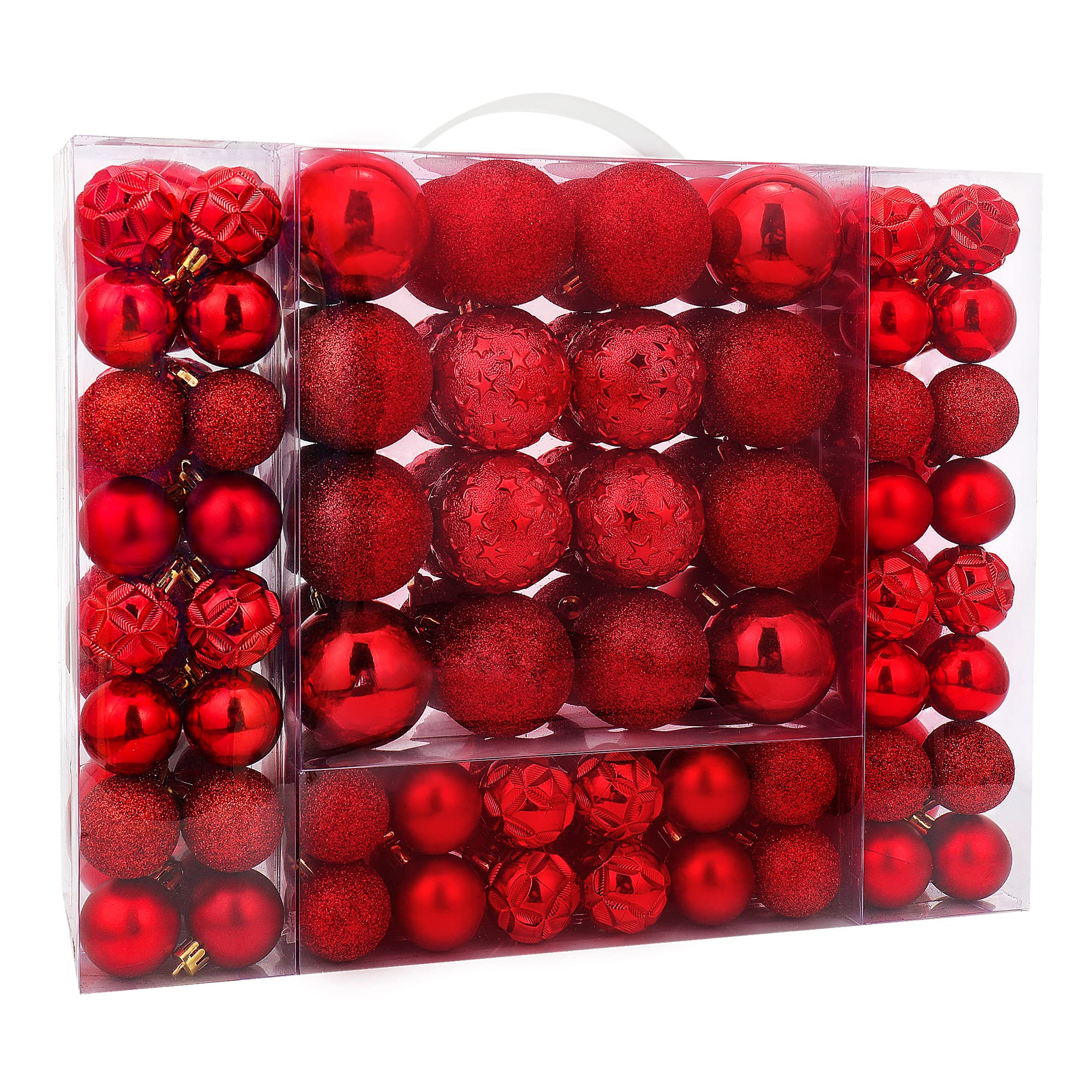 87ct Christmas Ball Ornaments Set Shatterproof Seasonal Hanging Decorations with Reusable Hand-he... | Amazon (US)