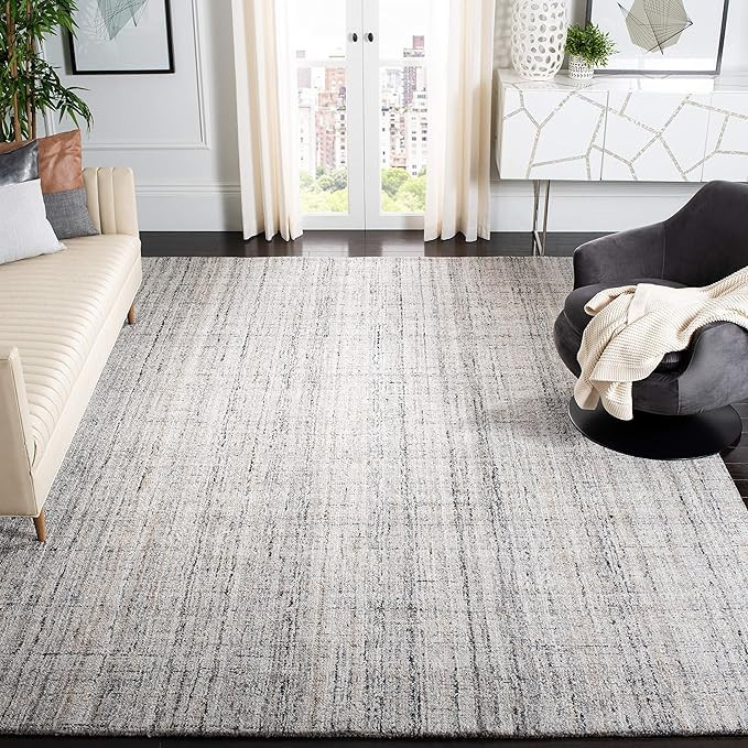 SAFAVIEH Abstract Collection Area Rug - 8' x 10', Camel & Black, Handmade Wool & Viscose, Ideal f... | Amazon (US)