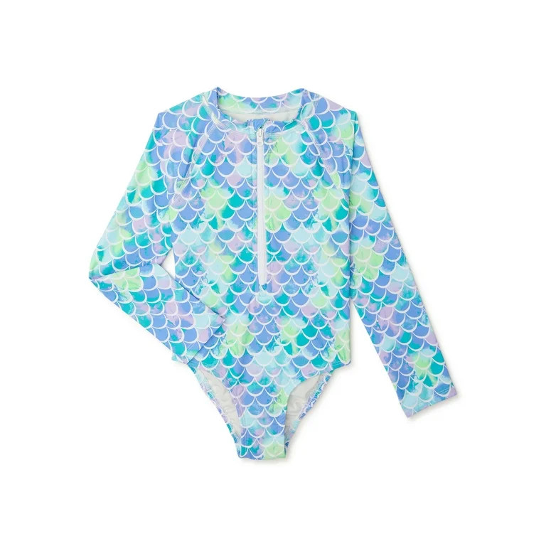 Wonder Nation Girls Surf Swimsuit One-Piece, Sizes 4-18 & Plus - Walmart.com | Walmart (US)