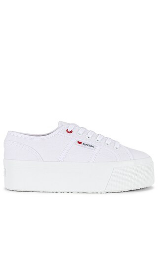 2790 Little Heart Embroidery Sneaker in White & Red Heart | Revolve Clothing (Global)