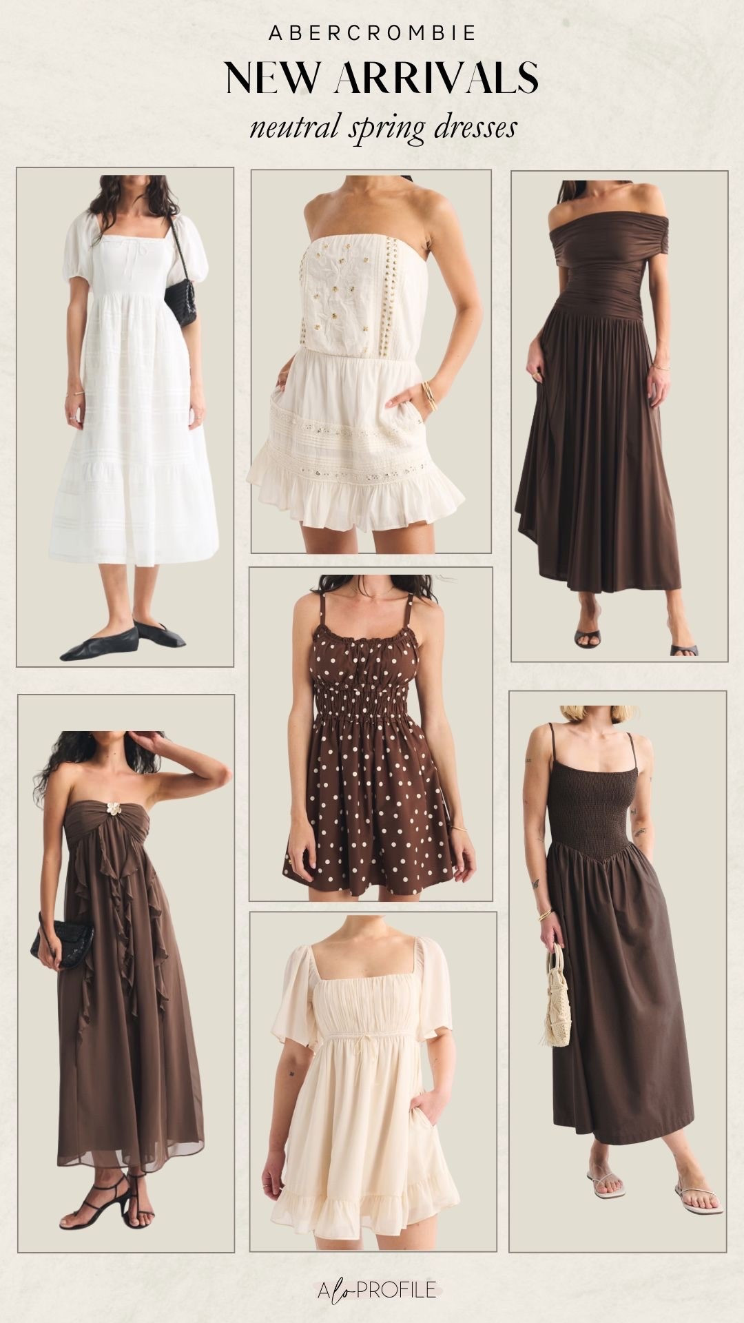 Neutral Spring Dresses: Abercrombie // Abercrombie, spring outfit, spring style, spring trends, spring outfit inspo, spring dress, spring dresses, spring wardrobe, trending spring fashion, Abercrombie spring fashion