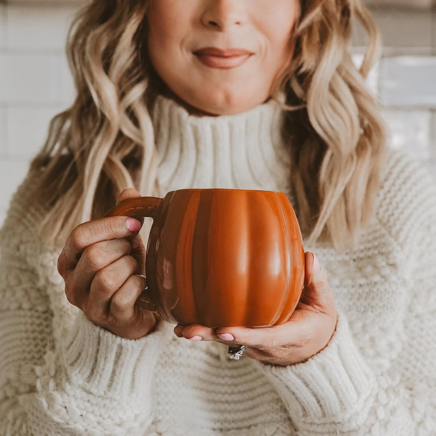 Sweet Water Decor Orange Pumpkin Coffee Mug - 19 oz Autumn Cup Dishwasher & Microwave Safe - Soothing Tea and Pumpkin Spice Latte - Ceramic | Amazon (US)