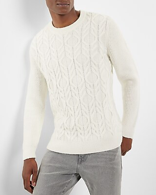 Cable Knit Crewneck Sweater | Express
