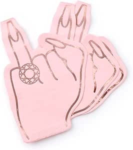 xo, Fetti Bachelorette Party Ring Finger Napkins - 25 count | Rose Gold + Pink 3-ply Cocktail Nap... | Amazon (US)
