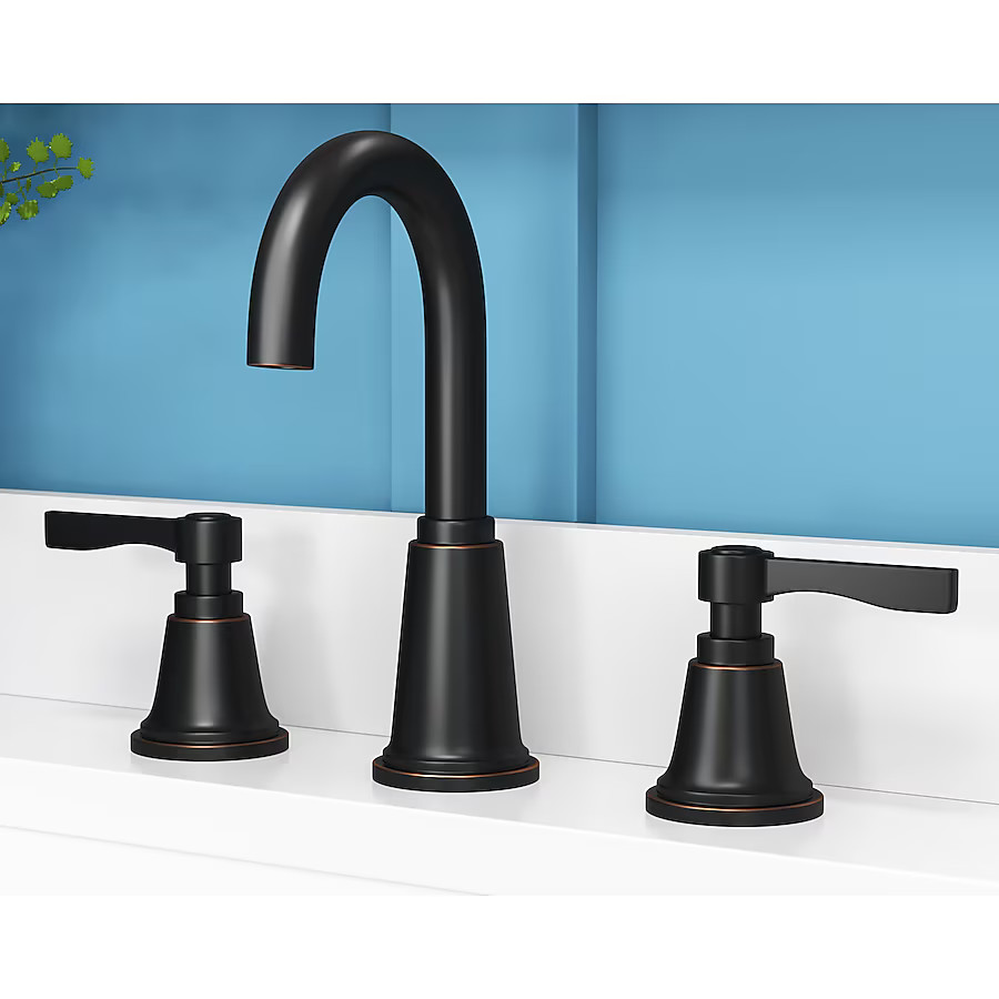 allen + roth Townley Oil rubbed bronze Widespread 2-handle WaterSense High-arc Residential Handle... | Lowe's