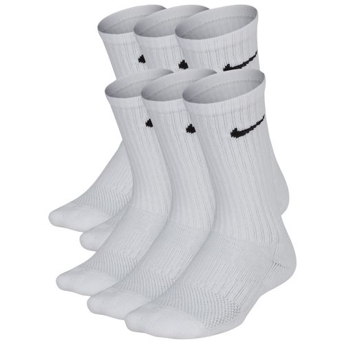 Nike Boys Nike 6 Pack Cushioned Crew Socks - Boys' Grade School White/Black Size M | Foot Locker (US)