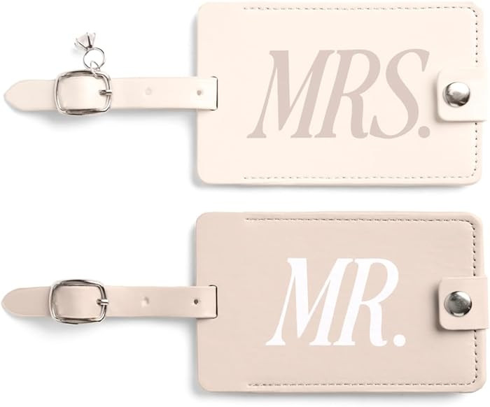 Xo, Fetti Mr and Mrs Luggage Tags - Set of 2 | Suitcase, Bridal Shower, Bachelorette, Engagement ... | Amazon (US)