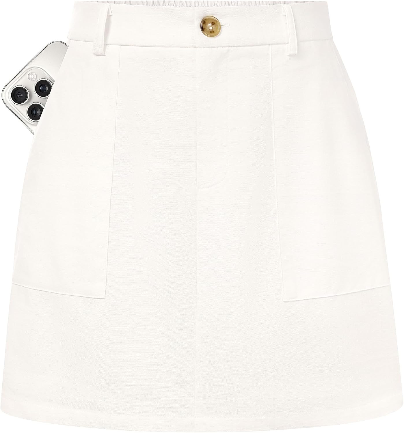 Kate Kasin Women Linen Mini Skirt with Shorts Underneath High Waisted Skort | Amazon (US)