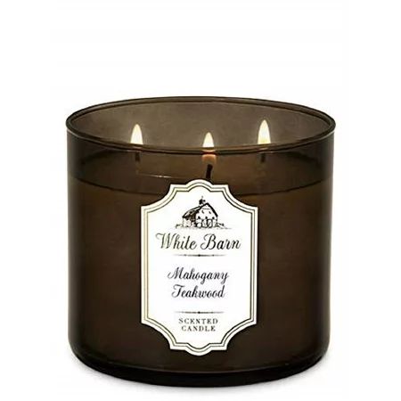 bath & body works, white barn 3-wick candle, mahogany teakwood | Walmart (US)