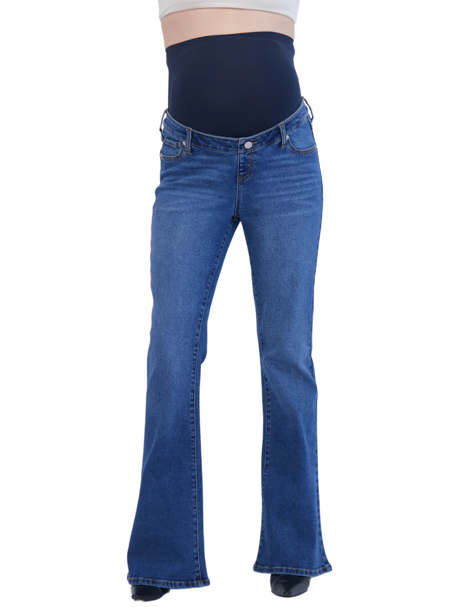 Time and Tru Maternity Flare Leg Jean, Sizes S-XXL | Walmart (US)